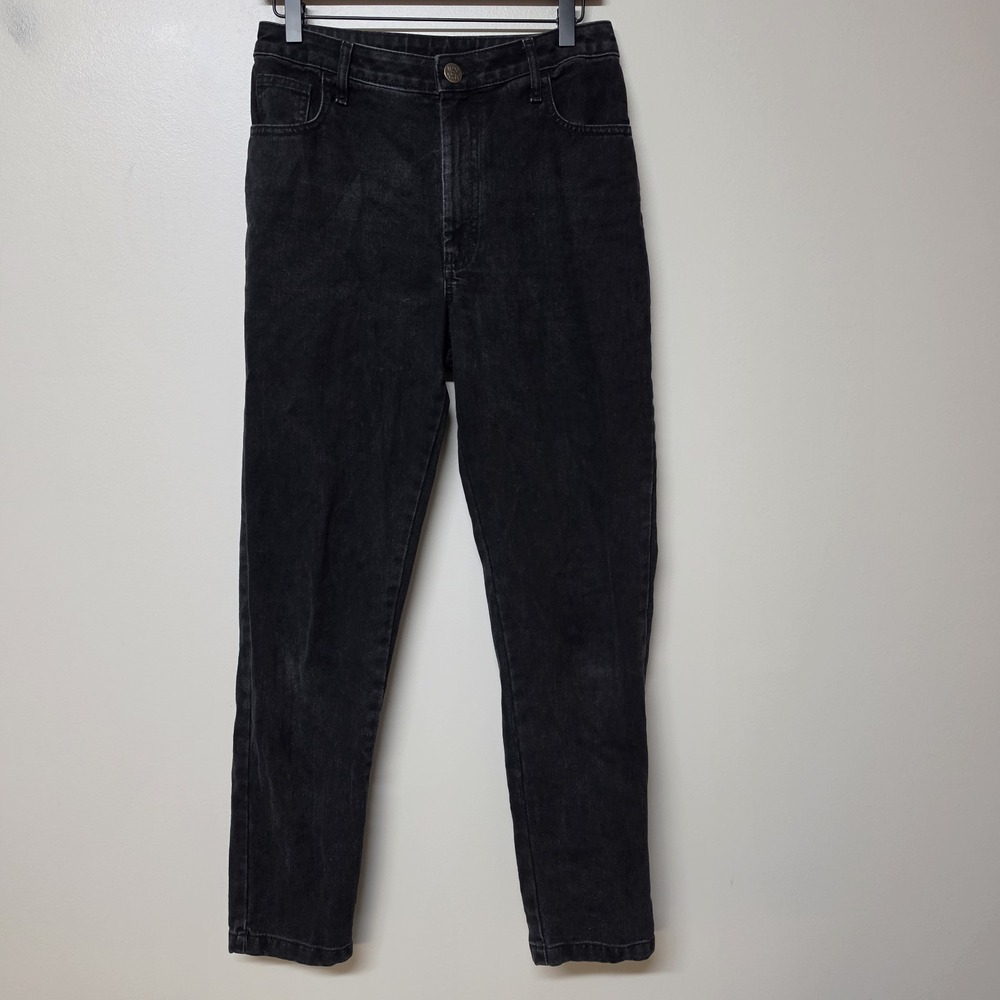 Lucy & Yak Womens W28R Black High Rise Tapered Mom Jeans Denim Pants 30 Inseam